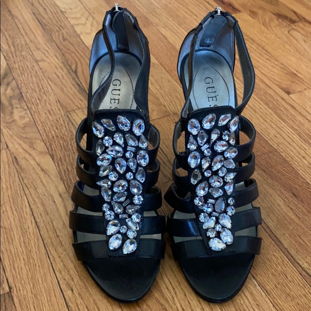 Guess Jeweled Black Heels